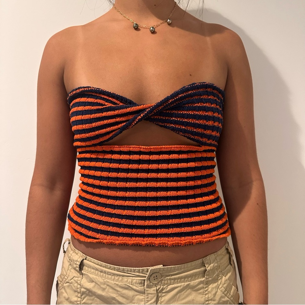 Striped Knit Tube Top
